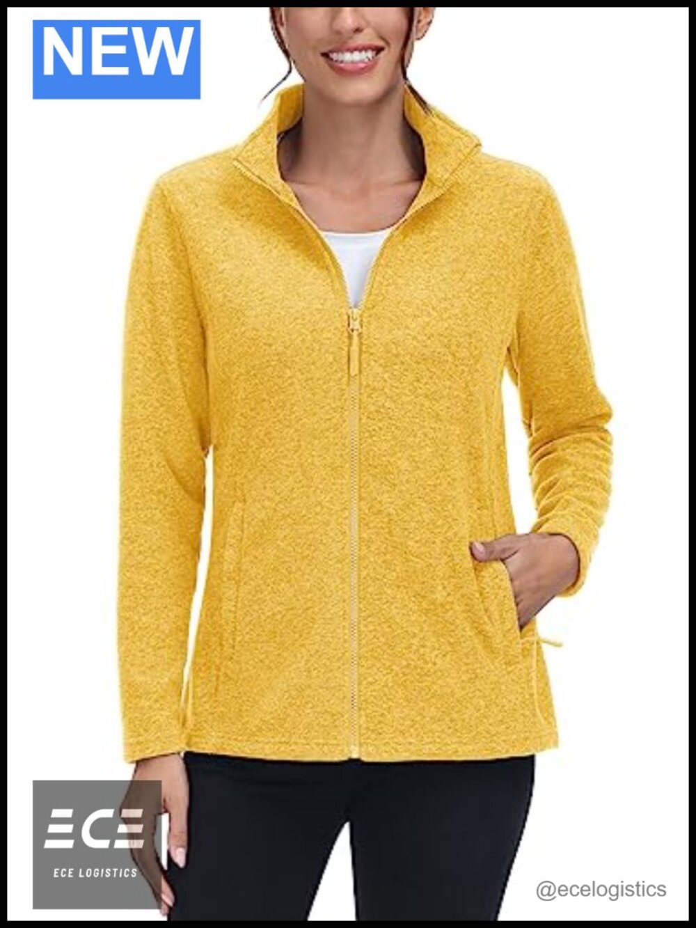 Women's Fleece Zip Up Jacket Light Warm Sweater Pockets